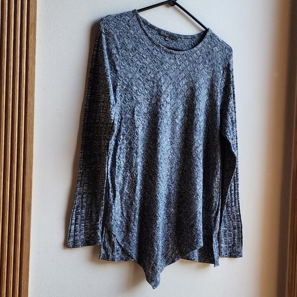 89th & Madison Gray Angled/Ribbed Scoop Neck Jersey Size Medium - Picture 5 of 14